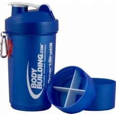 Шейкер - BodyBuilding 600 ml + 150 ml + 100 ml (blue)