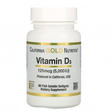 California Gold Nutrition Vitamin D-3 5000 IU (90 caps)