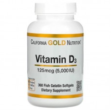 California Gold Nutrition Vitamin D-3 5000 IU (360 caps)