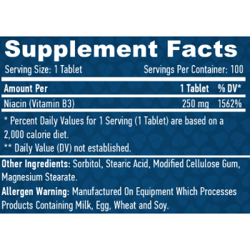 Вітамін B Haya Labs Niacin 250mg (100 tab)