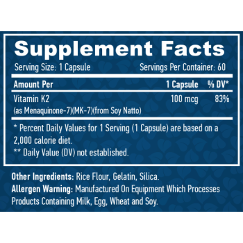 Окремі вітаміни Haya Labs Vitamin K2-MK7 100 mcg (60 caps)