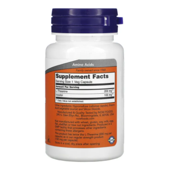 Для мозку Now Foods L-Theanine 200 mg (60 caps)