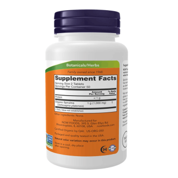 Спирулина Spirulina 500 mg Certified Organic (500 tab)