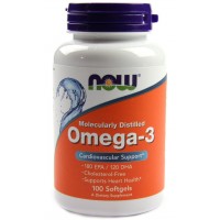 Омега 3, Рыбий жир, Now Omega 3 1000 mg (100 caps)