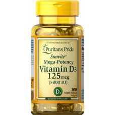 Vitamin D-3 5000 IU (100 softgels)
