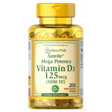 Vitamin D-3 5000 IU (200 softgels)