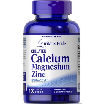 Вітаміни та мінерали Chelated Calcium Magnesium Zinc (100 tab)