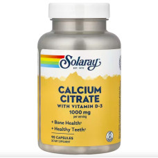 Solaray Calcium Citrate with Vitamin D-3 1000 mg (90 caps)