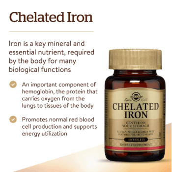 Железо Solgar Chelated Iron 25 mg (100 tab)